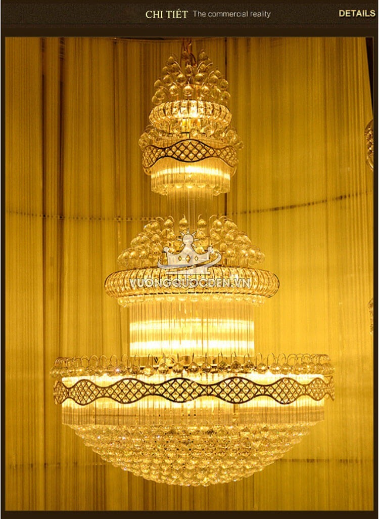 Đèn chùm nhập khẩu cao cấp kích thước lớn cho nhà hàng khách sạn CM190-5